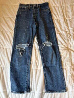 Levi’s Wedgie Straight Distressed High Rise Jeans Size 25